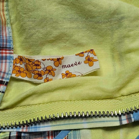 Maeve Yellow Plaid Dress Size 12 - Picture 4 of 10